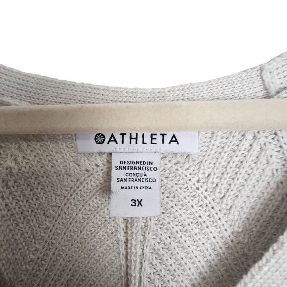 ATHLETA Womens Merino Wool Hanover Refined V-Neck Sweater Size 3X Beige Pullover - Picture 6 of 8